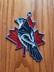 Blue Jay & Maple Leaf Suncatcher Window Decoration