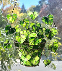 Heart Leaf Ivy Houseplant Plant Lover Acrylic Window Hanging Sun Catcher New