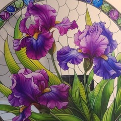 Multi-Color-Colorful Acrylic Purple Orchid 8″X8″ 2D Sun catcher w/ Rope Hanger.