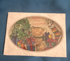 Joan Baker Designs Baby’s First Christmas Teddy Bear Glass Suncatcher SO058