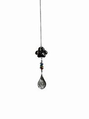 NEW sun catcher crystals rainbow colors hangs 13-15 inches SILVER PAW PRINT