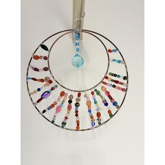 Multicolored Beads Circular Sun Catcher Decorative Item