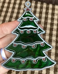 Christmas Stained Glass Suncatchers 9 Vintage Holly Bells Tree Candle Cat Santa