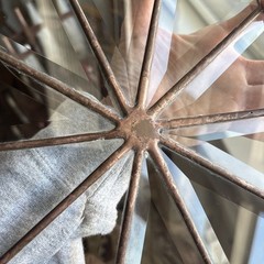 Vintage 12” Clear Stained Beveled Glass Star Snowflake Sun-catcher Hanging
