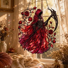 Acrylic Grim Reaper Suncatcher, Gothic Window Hanging, Gothic Home Decor
