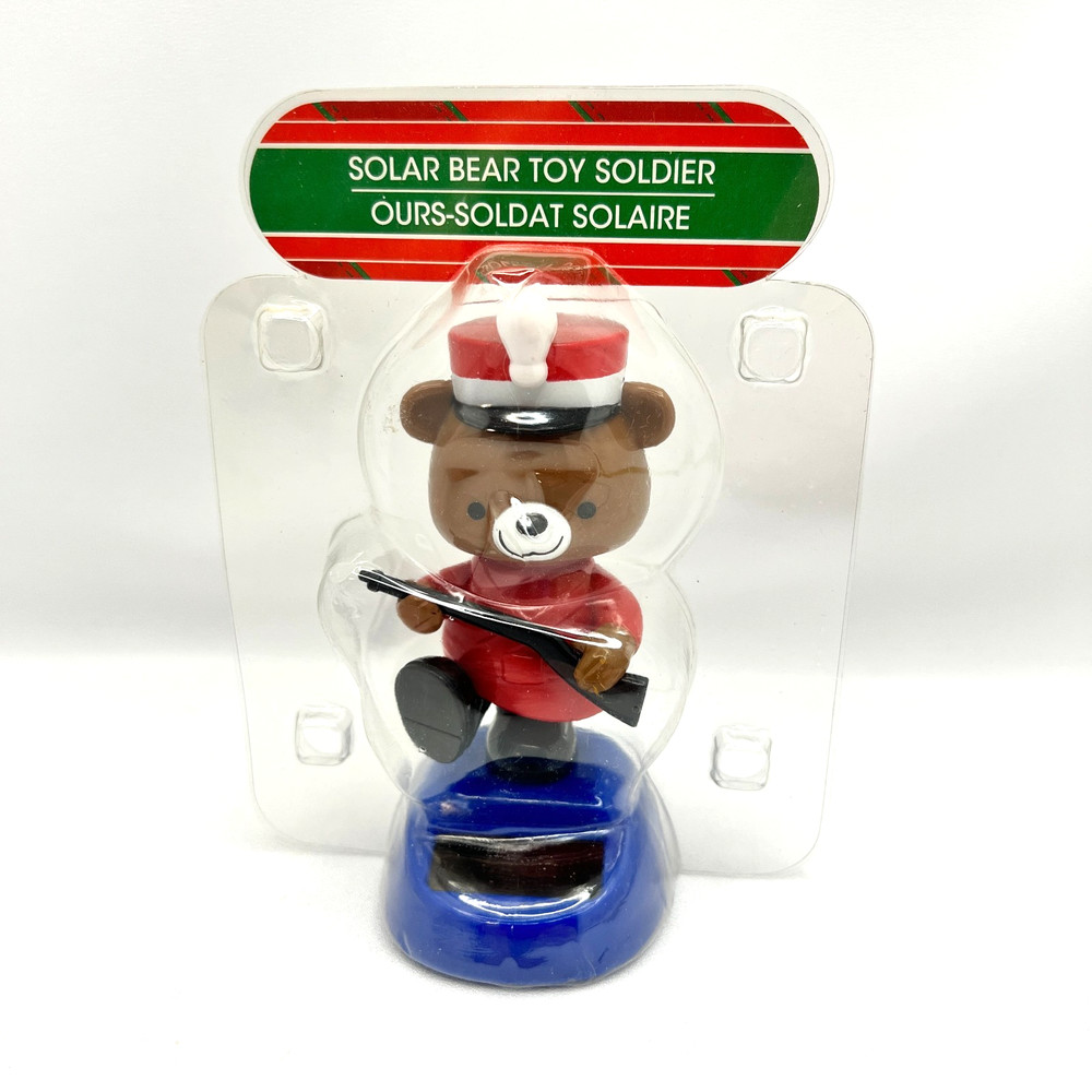 Solar Powered Dancing Bear Toy Soldier Suncatcher NIP