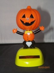 Solar Halloween Large Dancing Pumpkin holiday decoration orange collectible