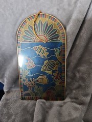 Avon Colors of the Caribbean Sun Catcher Stained Glass Window Hanging New 9″ Tal