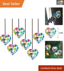 6pcs 50mm Crystal Heart Suncatcher – Elegant Rainbow Maker for All Occasions