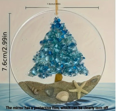 Sea Glass Look Suncatcher Art Hanging Tree Sand Beach Window Ornament Valentines