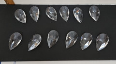 ASFOUR Crystal SUN CATCHERS / Chandelier PRISMS (12) Glass 2.5″ Inch Pear-Shaped
