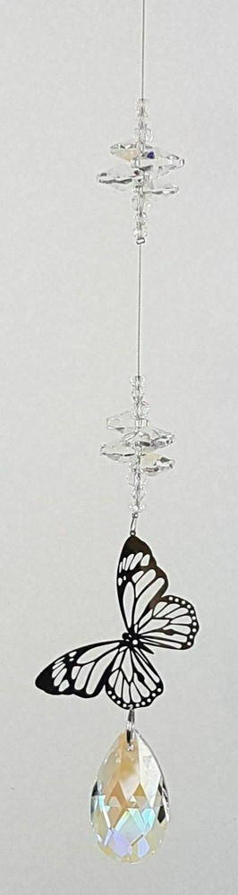 Silver Cat Crystal Suncatcher, crystals gift rainbow pendant suncatchers mixed