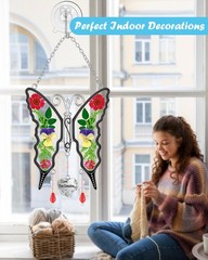 Butterfly Suncatcher Stained Glass for Window Home Decor Gifts for Women