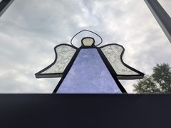 Handmade Stained Glass Angel Suncatcher Ornament Minimalist Artisan Fairycore