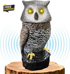 Solar Garden Owl Motion Detection Rotating Head Outdoor lawn patio Decor
