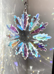 Crystal Snowflake Sun Catcher Christmas Decor Czech Bohemia Crystal Glass Gift