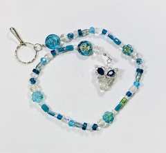 Suncatcher one of a kind glass crystal and glass bead/fancy butterfly pend 19in