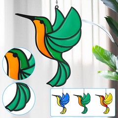 Stained Alloy Hummingbird Suncatcher Birds Window Hanging Pendant Home Art Decor