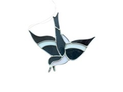 Vintage Stained Glass Bluebird Blue Jay Suncatcher 8×7