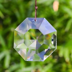 2PCS Crystal Octagonal Suncatcher Prisms, Rainbow Maker Wedding Christmas Decor