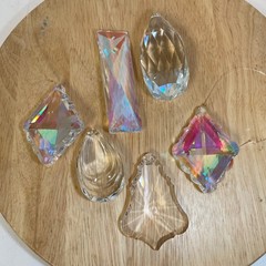 Lot of 6 Large Suncatcher Crystals • AB • Varying Shapes • Gorgeous!