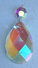 VINTAGE CZECH CHANDELIER CRYSTAL SUNCATCHER AURORA BOREALIS AB FINISH