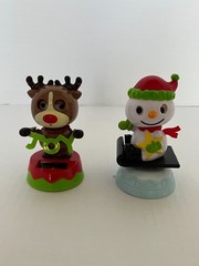 Solar Power Dancer Dancing Blinking Christmas Reindeer and Snowman