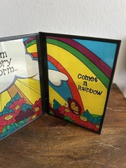 Vtg Yorkraft Seriglass Stained Glass Sun Catcher Card Every Storm Rainbow Art