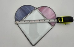 Handcrafted Stained Glass Heart. 7 inches tall, 8.5 inches across.
