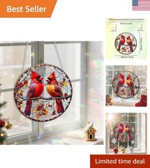 Acrylic Birds Sun Catcher for Windows – Elegant 7.87-Inch Indoor Decor Gift