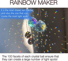 2PCS 4cm Ball Crystal Sun Catcher Prisms, Hanging Suncatchers with Glass Pris…