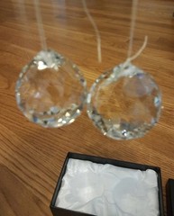 JIHUI Clear Glass Crystal Ball Prism Pendant Suncatcher 40mm Lot of 2 NIB