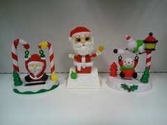 Solar Power Dancing Santa Swinger Snowman Holiday Sun Bobblehead Window Lot Set
