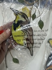 3pc lot Suncatcher Western Meadowlark Bird Window w/Hanger Studio M