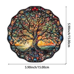 Tree of Life Sun Wall Art – 5.9” Acrylic Hanging Decor for Home & Garden