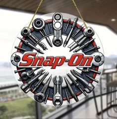 Snap On Tools Fathers Day Sun Catcher, Stained Glass Look Acrylic 8 X 8
