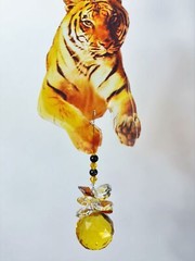Crystal Suncatcher Tiger. Gift for boys birthday, window wall decor crystals