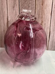 Art Glass Witch Ball-Pinkish Purple 5”