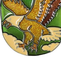 Bald Eagle Suncatcher Glittery Sparkle Gold Green 5 x 4″ Window Sun Catcher