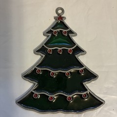 Christmas Tree Stained Glass Suncatcher Ornament
