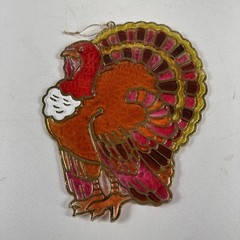 Thanksgiving Turkey Sun Catcher Fall Window Hanging Crystalline Decor