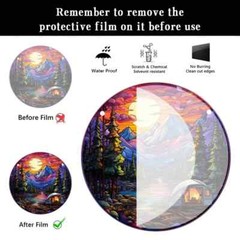 Sunset Camping In The Mountains Suncatcher Double Sided Round Acrylic Decor