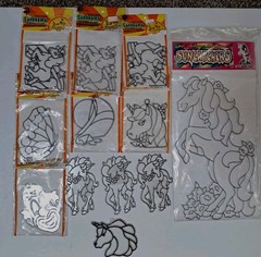 Paint Craft Suncatcher Lot 12 Kellys Sunbeams Horse Unicorn Clown Butterfly Boat