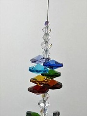 Chakra Crystal Suncatcher, 30mm ball rainbow hanging suncatchers gift for her