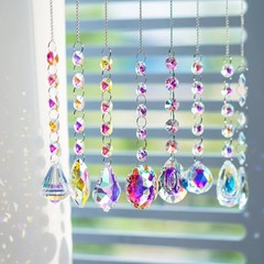 9 PCS Rainbow Crystal Suncatchers for Windows, Colorful Hanging Prisms Decor