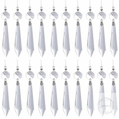 20 Pieces Clear Chandelier Crystals, 63mm Replacement Crystal Icicle Prisms Pend