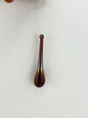 Iridescent Art Glass Teardrop Ornament Hand Blown Hanging Prism Suncatcher 3”