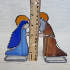 Stained Glass Standing Nativity Scene Jesus Joseph Mary Christmas Suncatcher