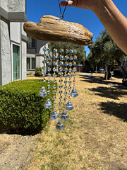 Driftwood and Crystal Suncatcher Art Crystal Bell by Regina Flanagan