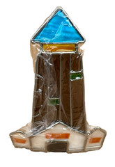 Leaded Metal Stained Glass Lighthouse Suncatcher Beach House